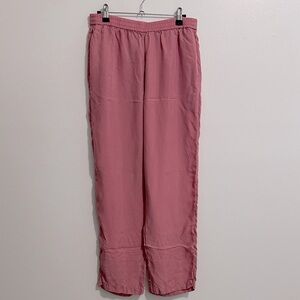 J. Crew Pink High Rise Pull On Straight Leg Pants Elastic Waist Womens 6 Tall